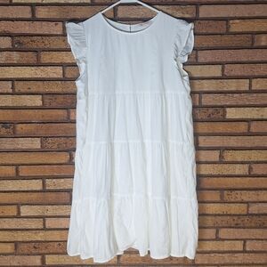 Kirundo Medium White Tiered Dress